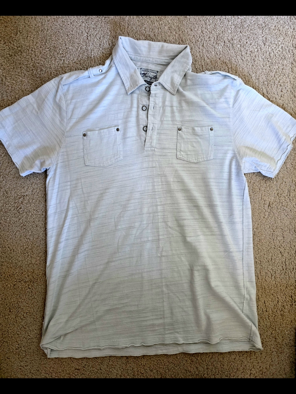 Retrofit Men's Pale Blue Short-Sleeve Polo